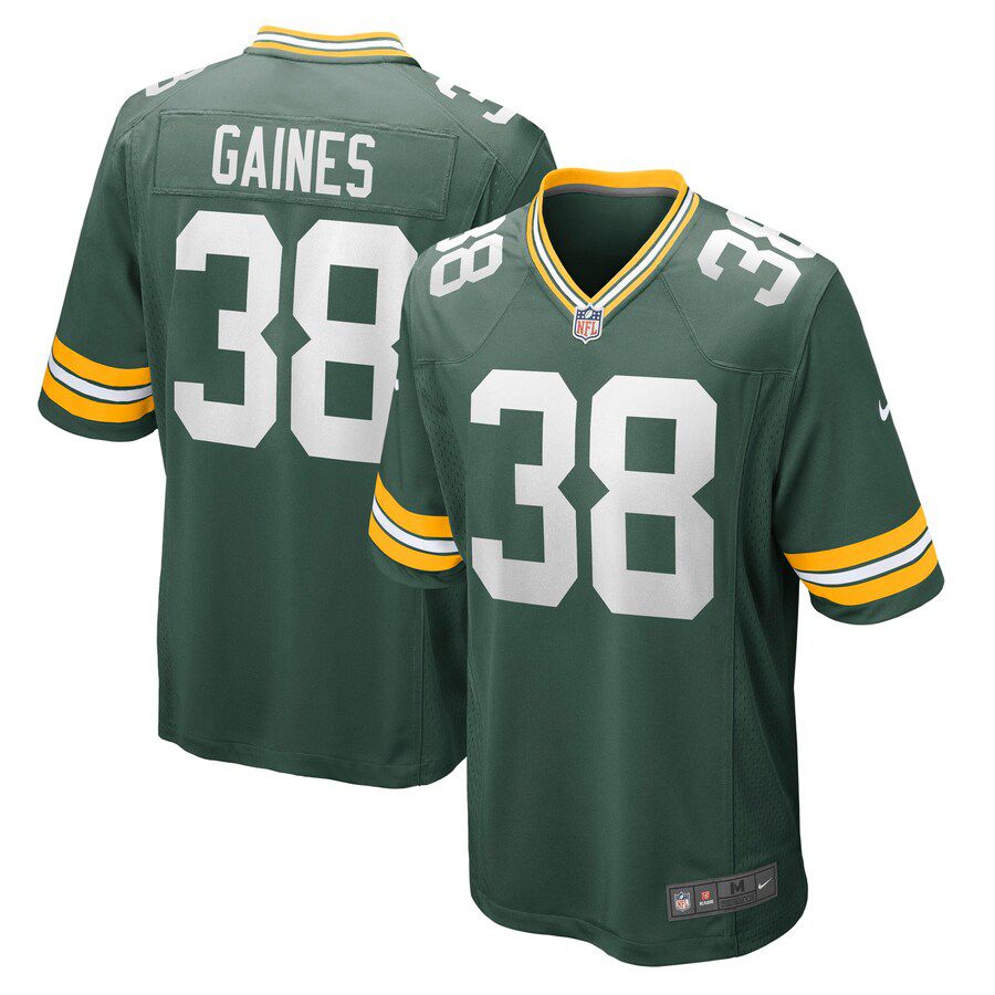 Men Green Bay Packers #38 Innis Gaines Nike Green Game NFL Jersey